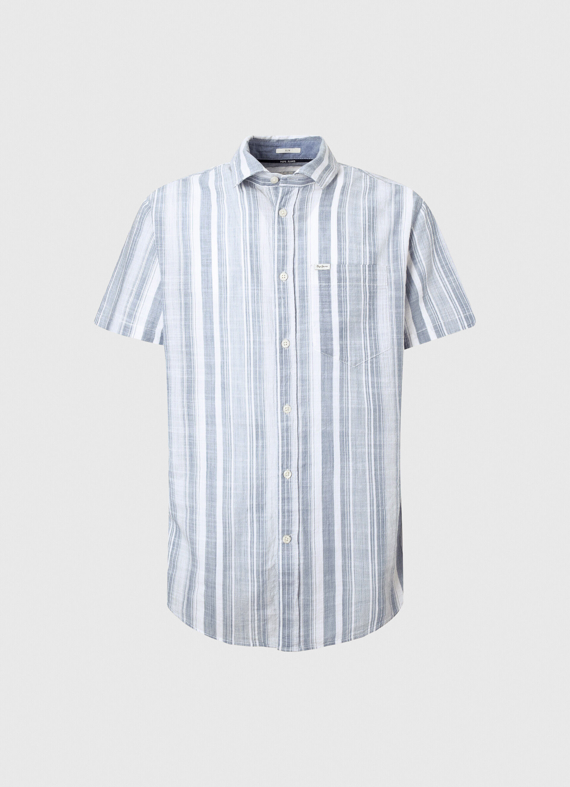 Camisa listrada slim LUTHER FIT - azul jarman