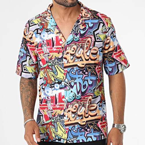 Chemise Manches Courtes Orange Multi