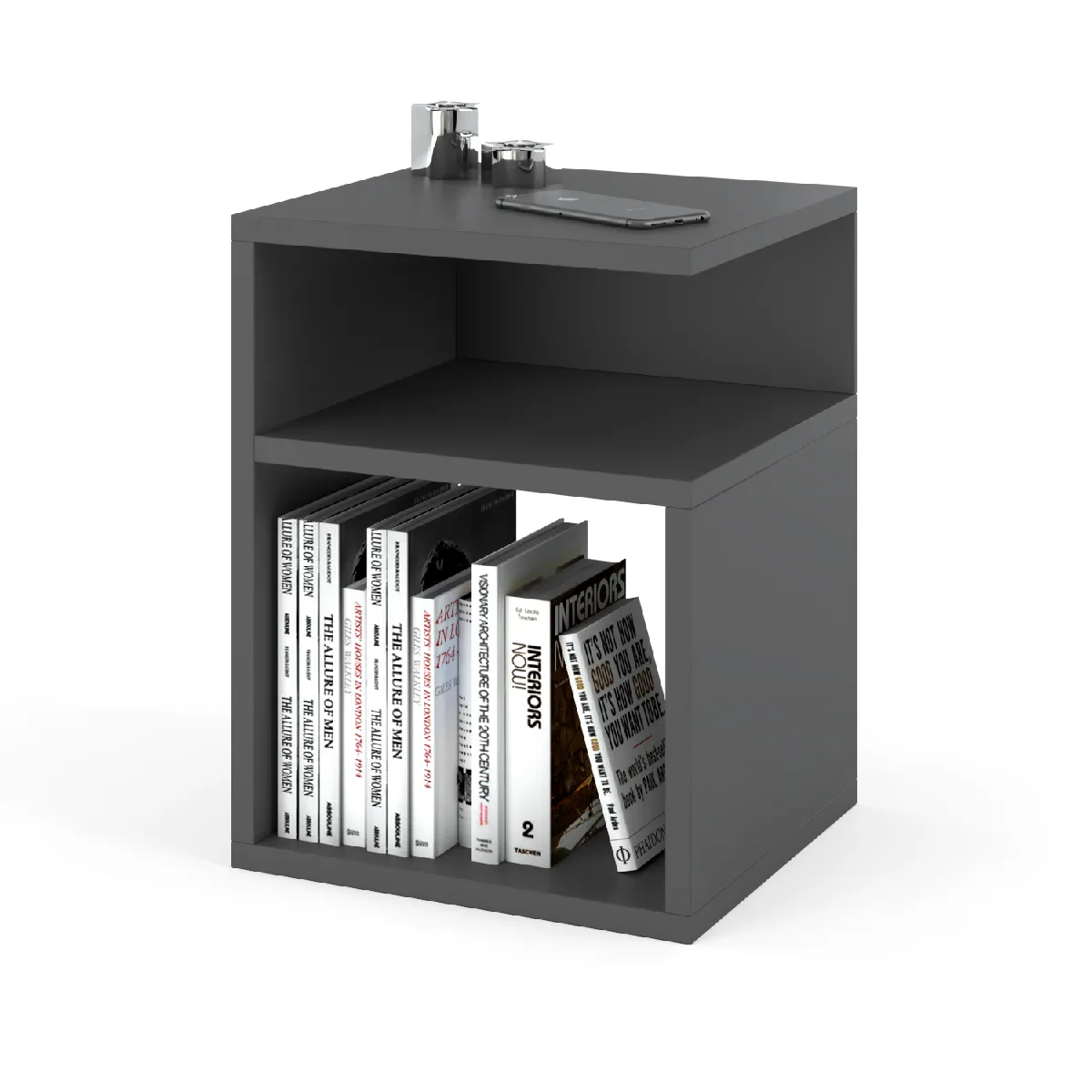 Table de chevet - Gris - 30 cm