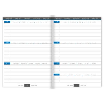 Agenda When - 1 semaine sur 2 pages - A4 (21 x 29,7 cm) - disponible dans différentes couleurs - Exacompta