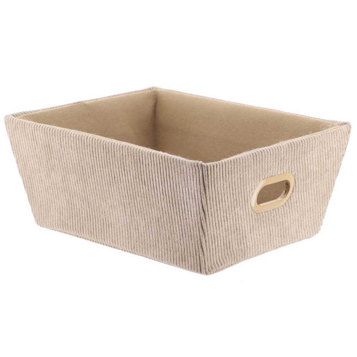 PANIERE DRESSING VELOURS COTELE 20.5X26X10.5CM TAUPE