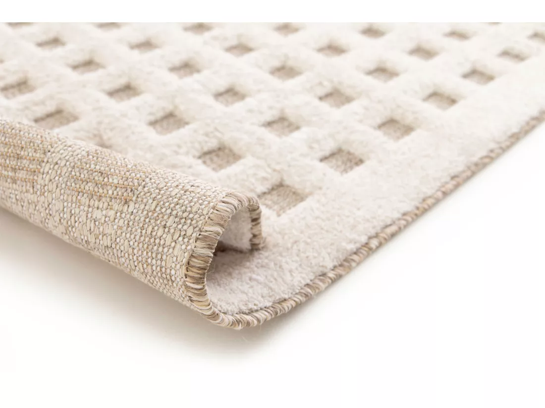 Tapis intérieur - scandinave avec relief - blanc - 120 x 170 cm - DIENA