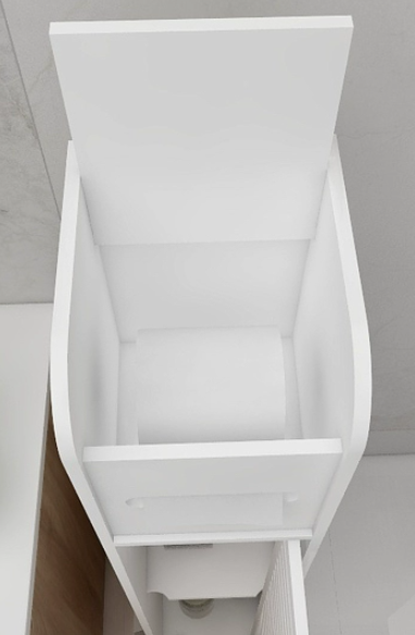(80x15cm) 2in1 Holz Toiletten Papier Regal WC Papier Halterung mit Ablageflächen - Weiss