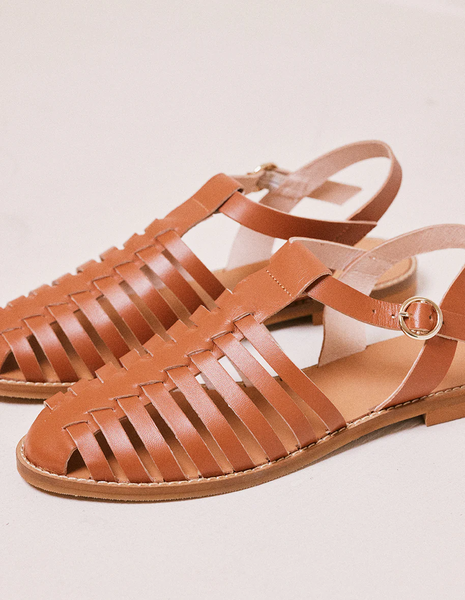 Sandales Cécile - Cuir cognac