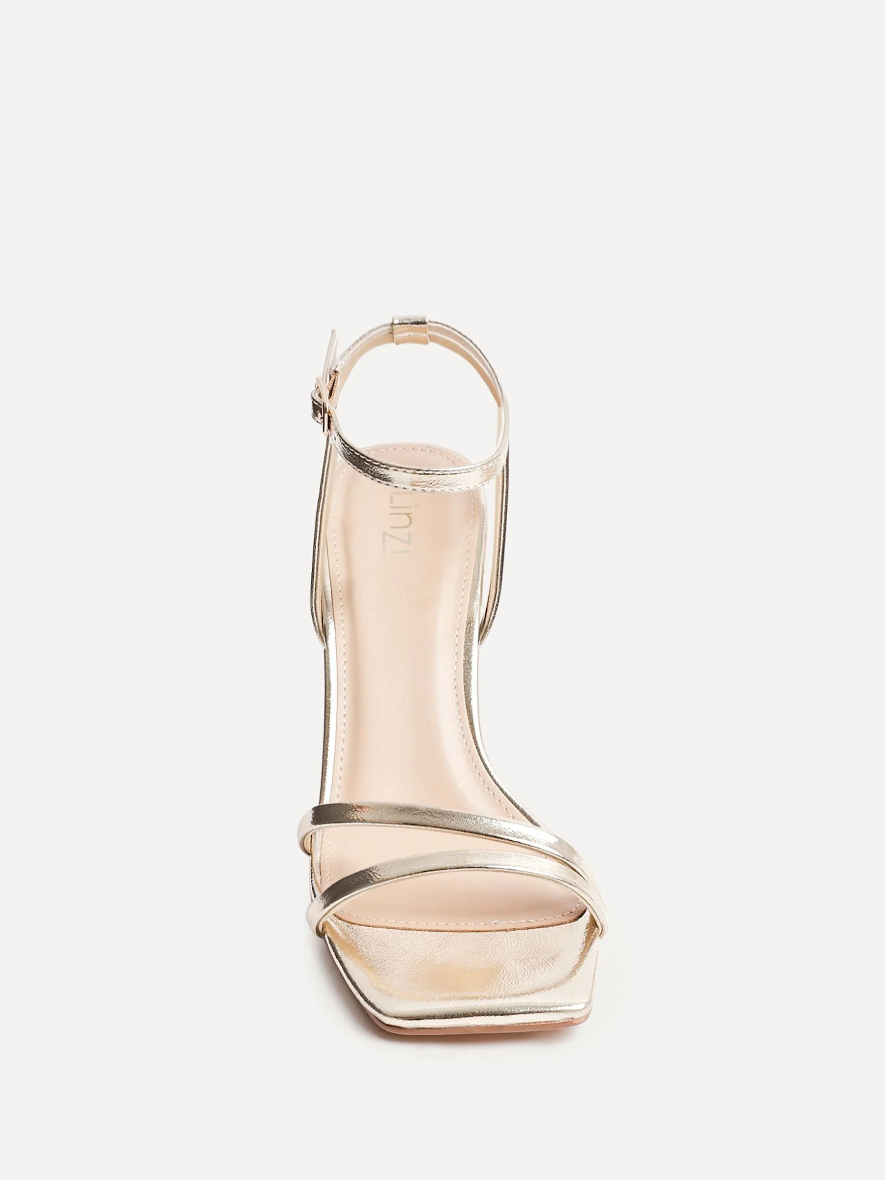 Goud - Linzi Gesture Strappy Block Heel Sandals