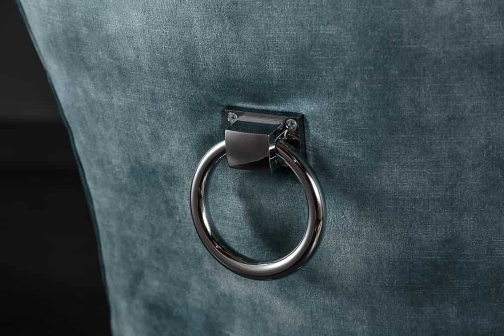 Eleganter Stuhl CASTLE petrol Samt Landhausstil mit Komfortgriff