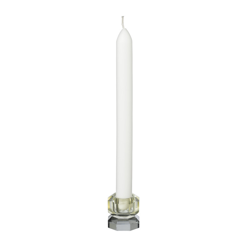 Dinerkaarshouder kristal 2-laags - geel/grijs - 4x4x4 cm
