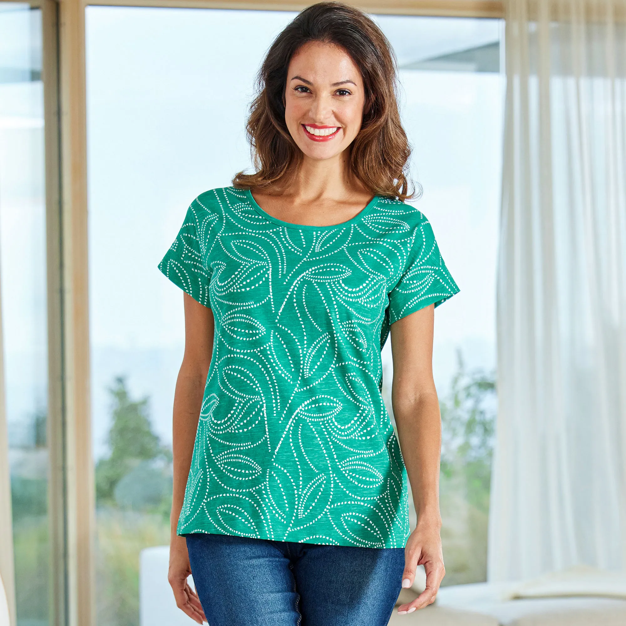 Damen-T-Shirt mit floralem Design