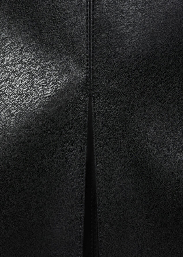 MANGO Faux-leather pencil skirt Black