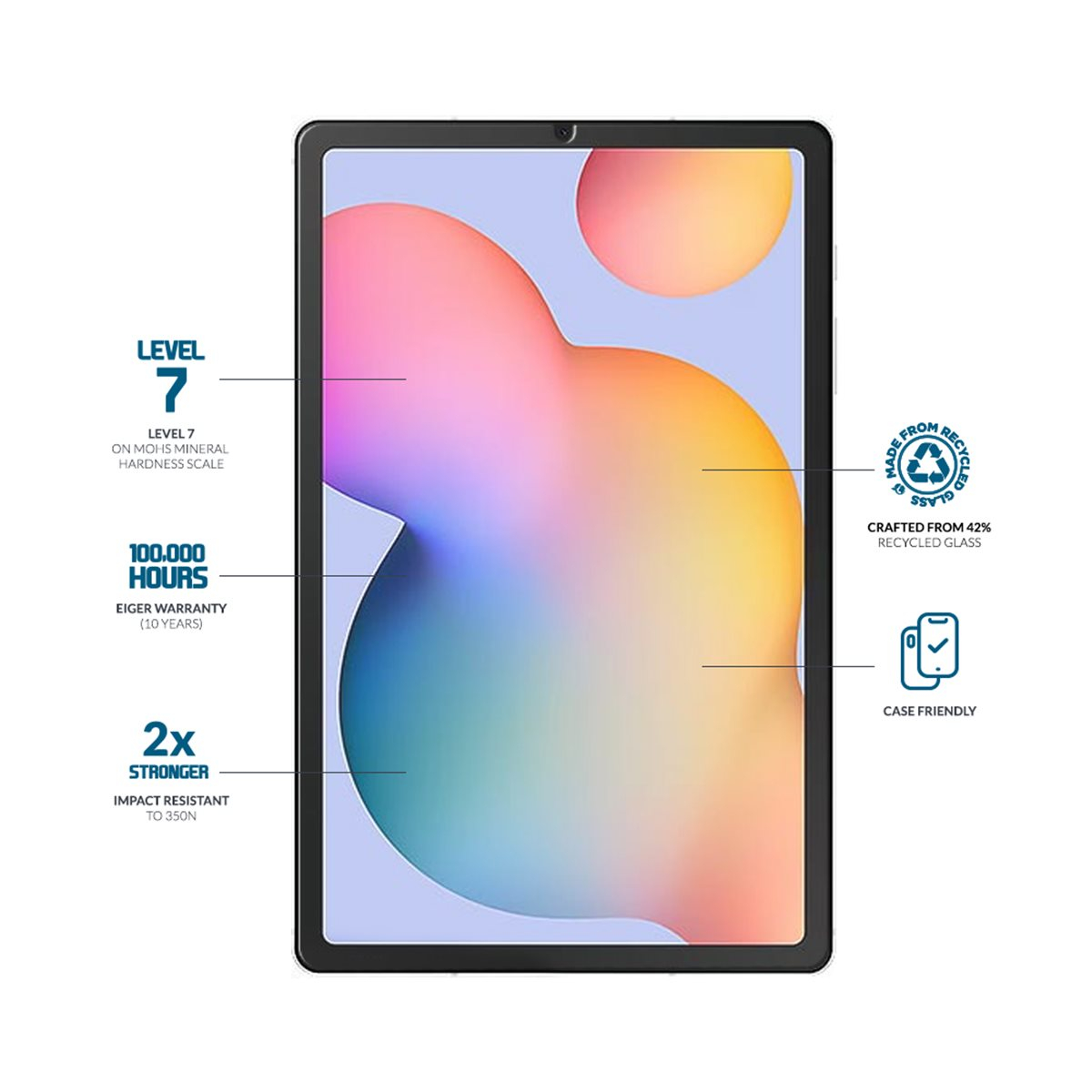 Samsung Galaxy Tab S6 Lite (2024/2022) Mountainglass 2.5D Panzer Glas Displayschutz Case Friendly (EGSP00985)