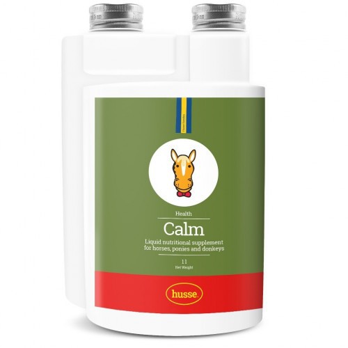 Suplemento nutricional líquido Husse Calm para cavalos