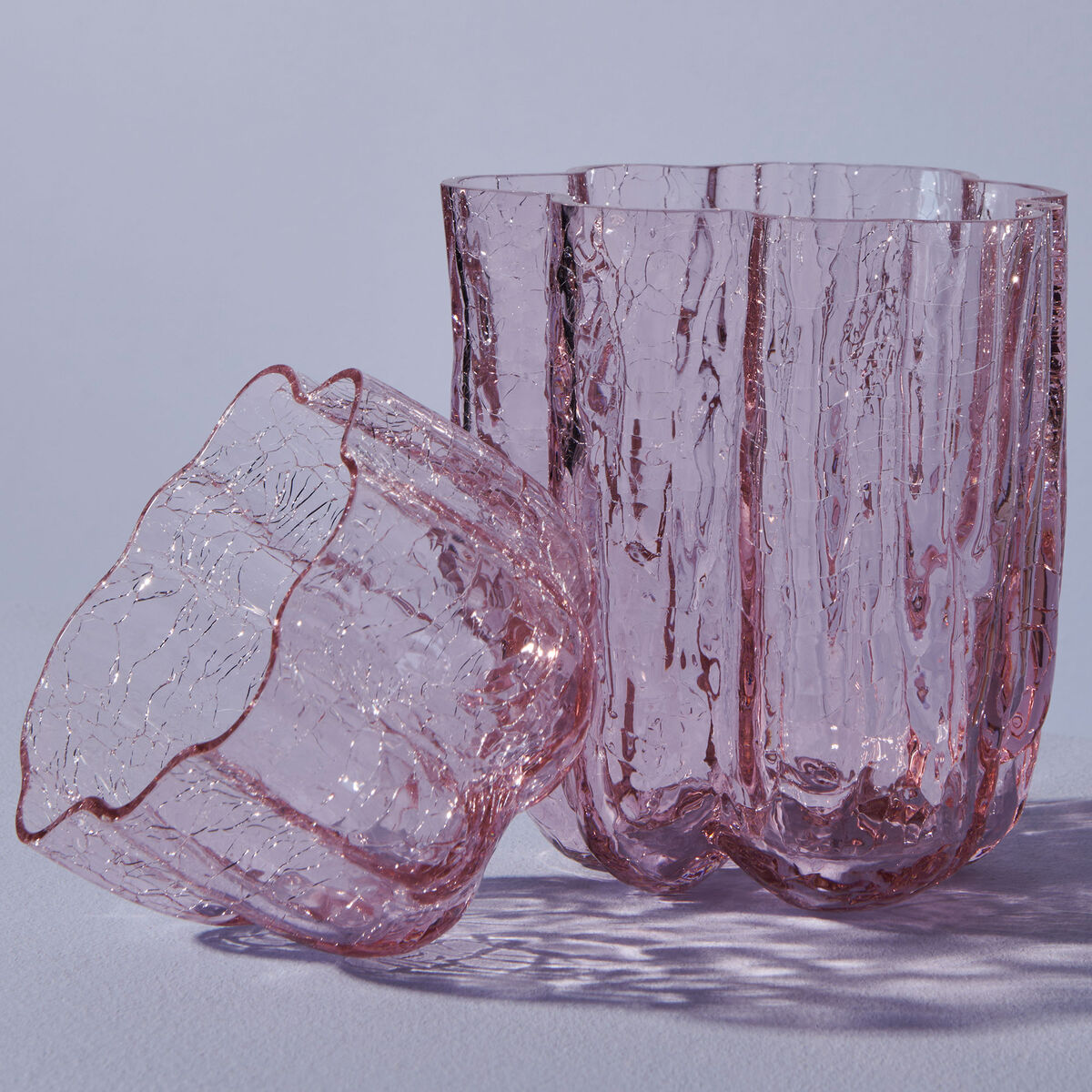 Crackle telysholder 5,8 cm, rosa