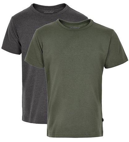 Minymo T-shirt - 2-pak - Koksgr?/Army