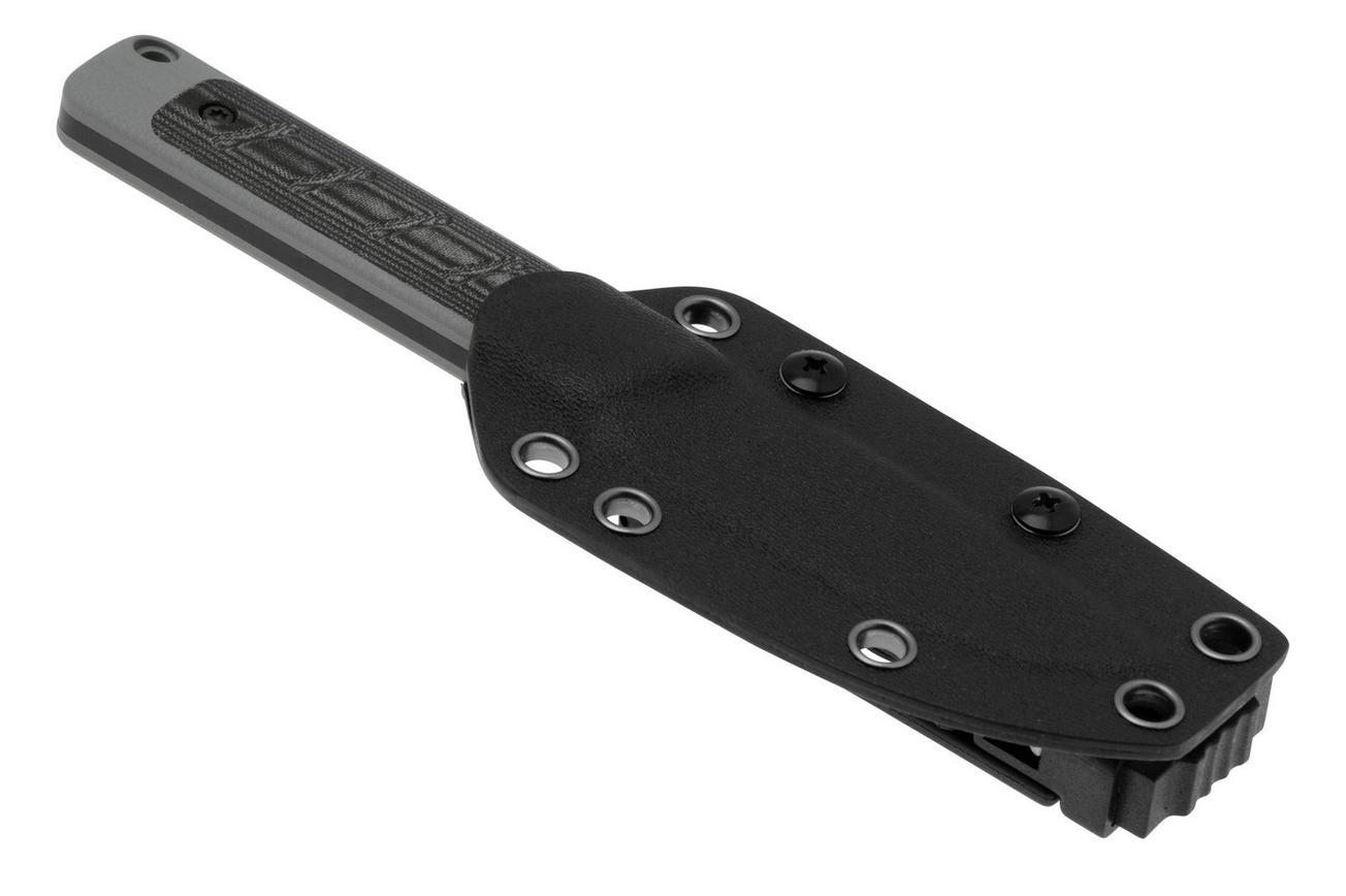 Kizer Smolt K1063A1, Black 3V, Grey G10/Black Micarta Inlay vaststaand mes, Jonathan Styles design