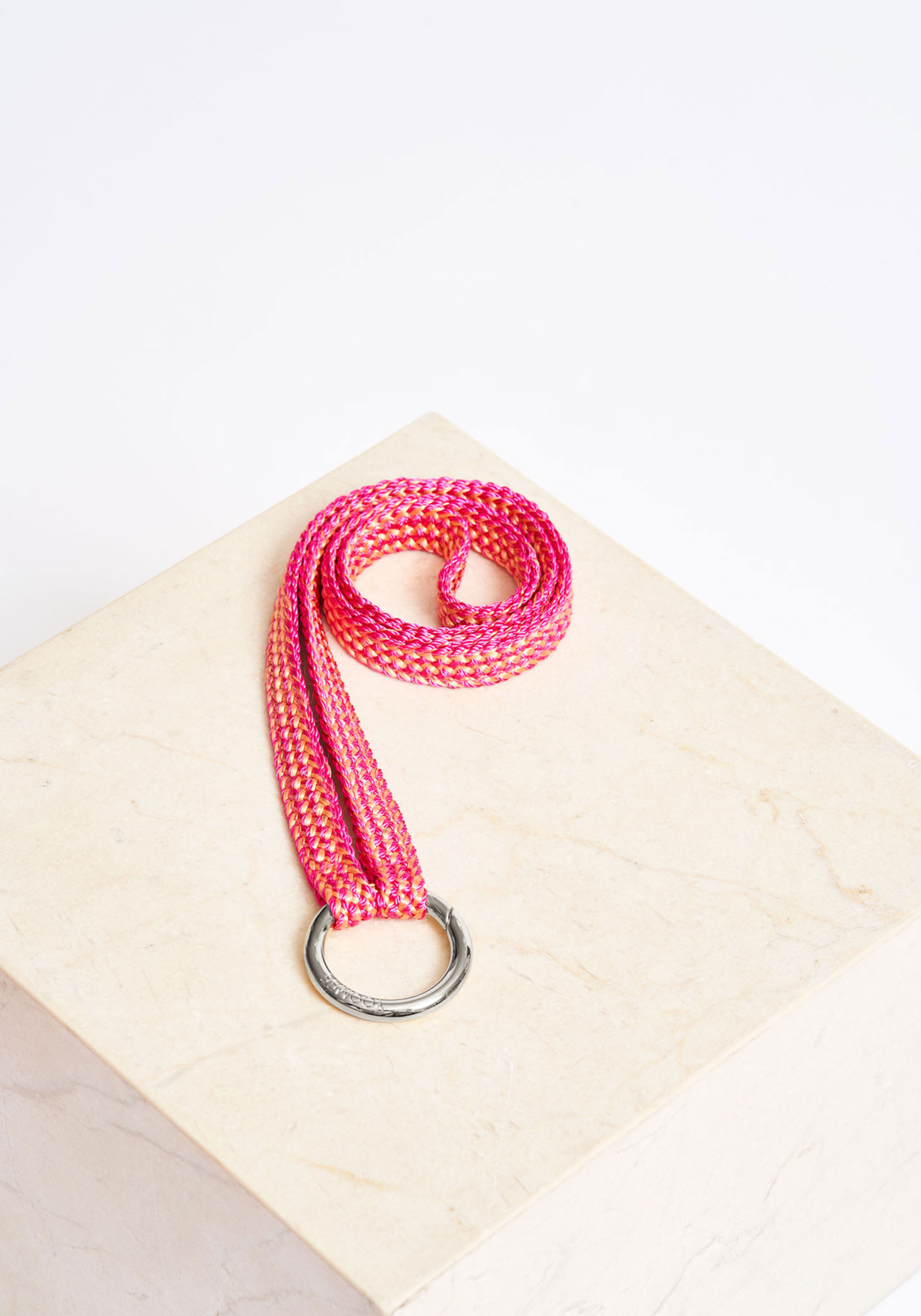 YOOMEE Schlüsselband Keychain Fatima Pink Love Silver