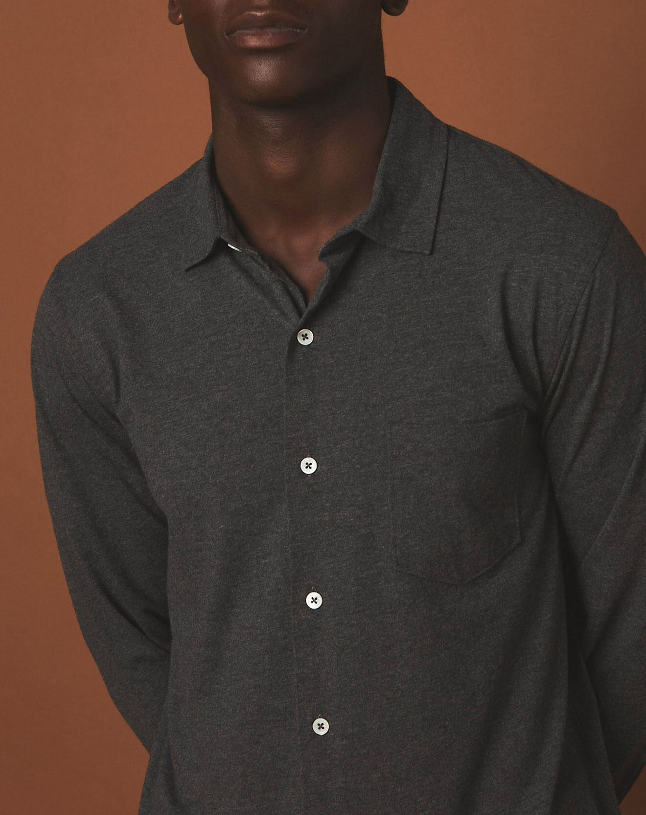 Hartford Chemise Polo Jersey dark gris mix