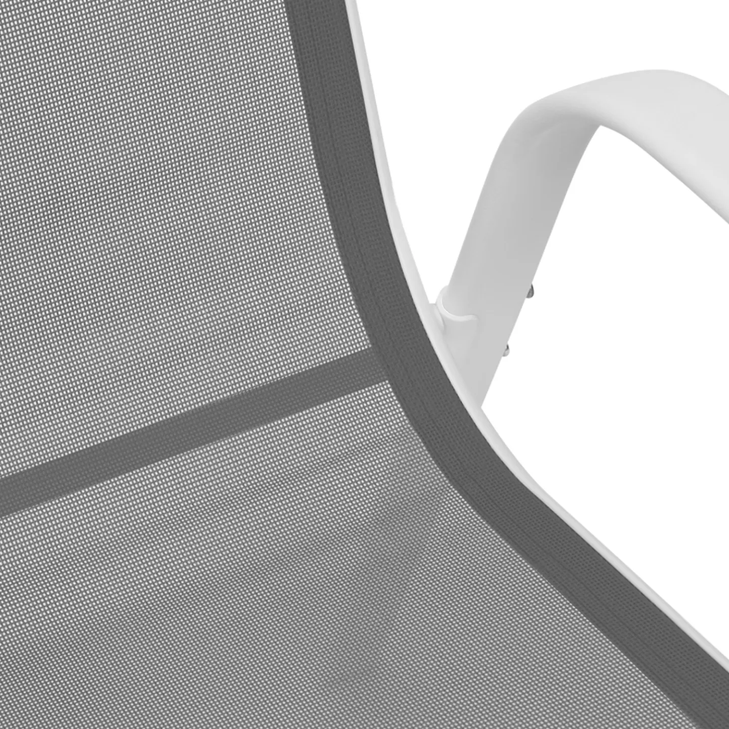 Salon de jardin MADRID table extensible 135-270 CM et 12 chaises empilables blanc et gris