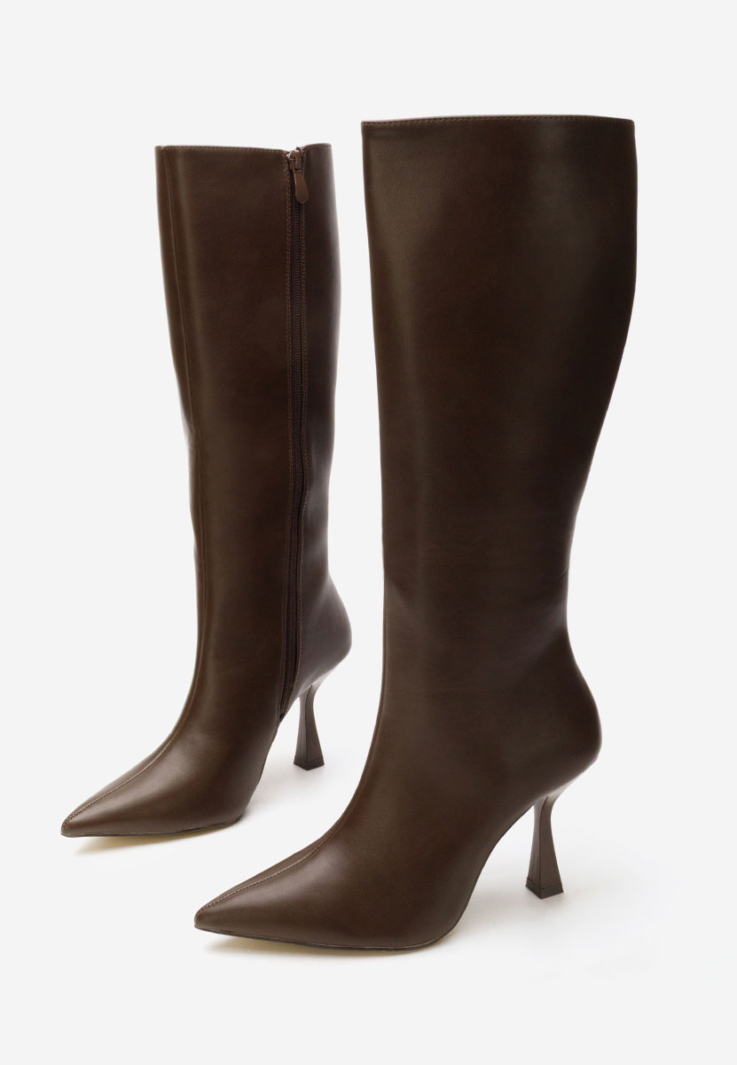 Bottes talons aiguilles brunes Luma