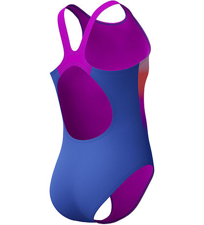 Speedo Badeanzug - Bedruckter Pulseback - Blau m. Streifen