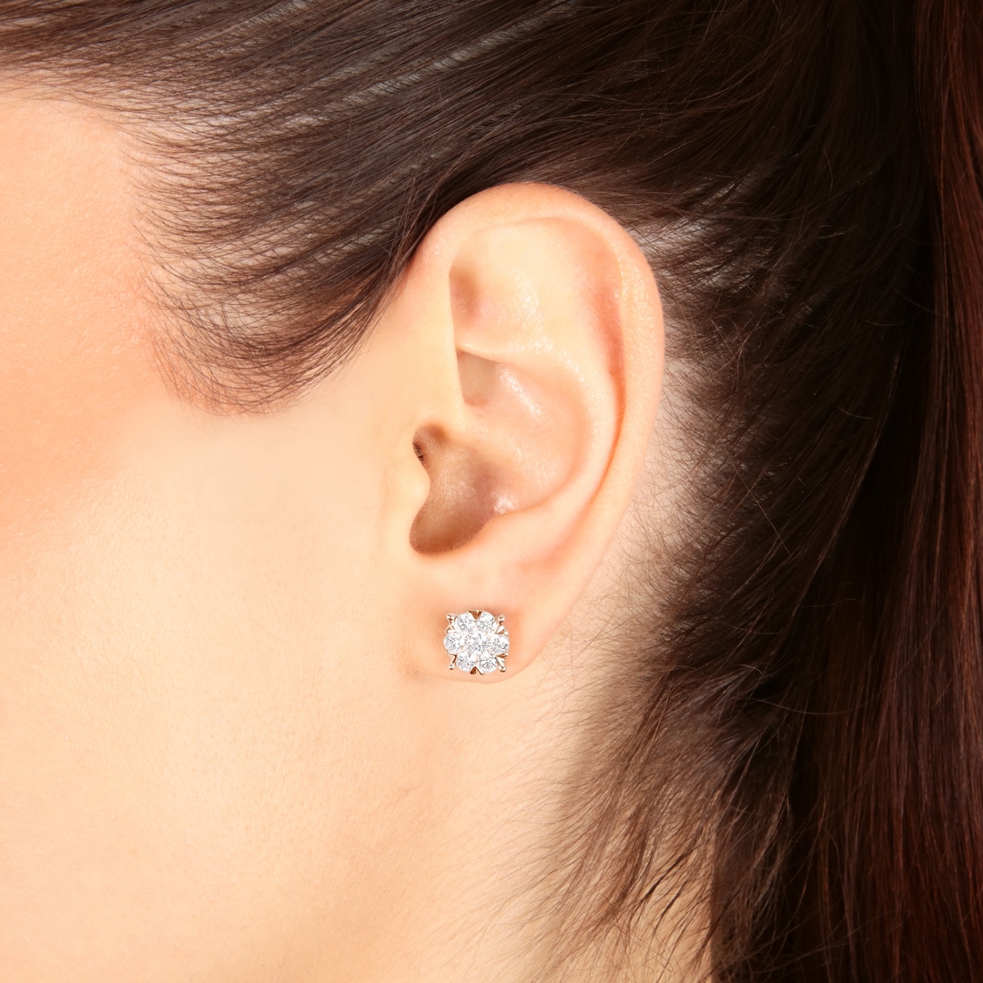 Ohrstecker 750/18 K Roségold mit Diamanten 1.00 ct H/si