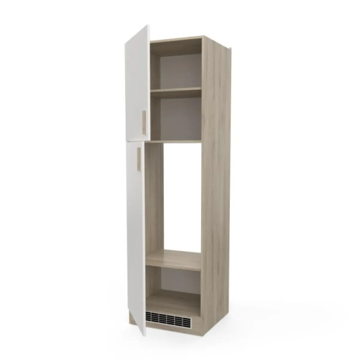 Dansmamaison ABINCI Colonne Cuisine 2 Portes 60 cm Blanc/Chêne