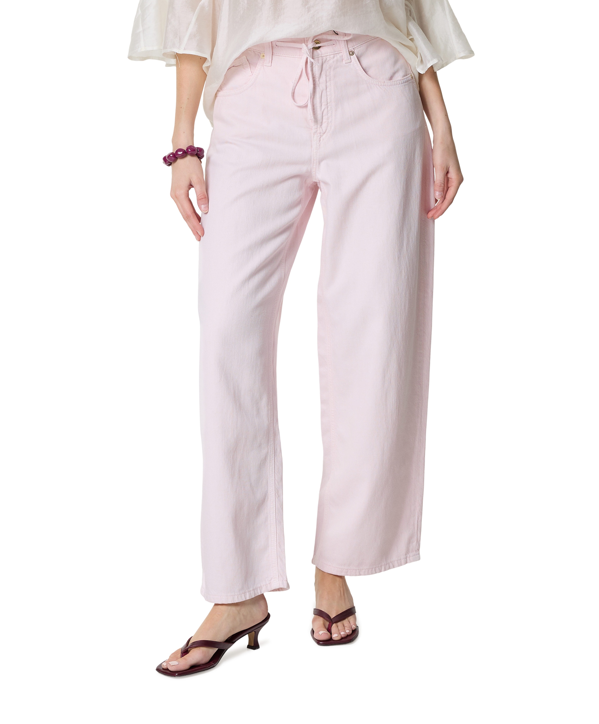 Cambio Baggy dames jeans roze