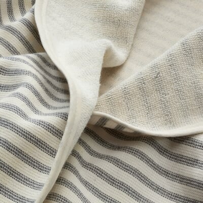 Unisex-Bademantel fein gestreift, Beige-Weiß