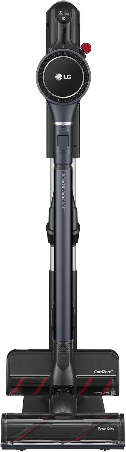 LG CordZero A9K-PRO1G Kabelloser Staubsauger, leistungsstark, 200 W, Laufzeit 120 Minuten, mit WLAN, 3 Bürsten und 4 Zubehör, elektrischer Besen mit Teleskopschlauch und 2 wiederaufladbaren Akkus