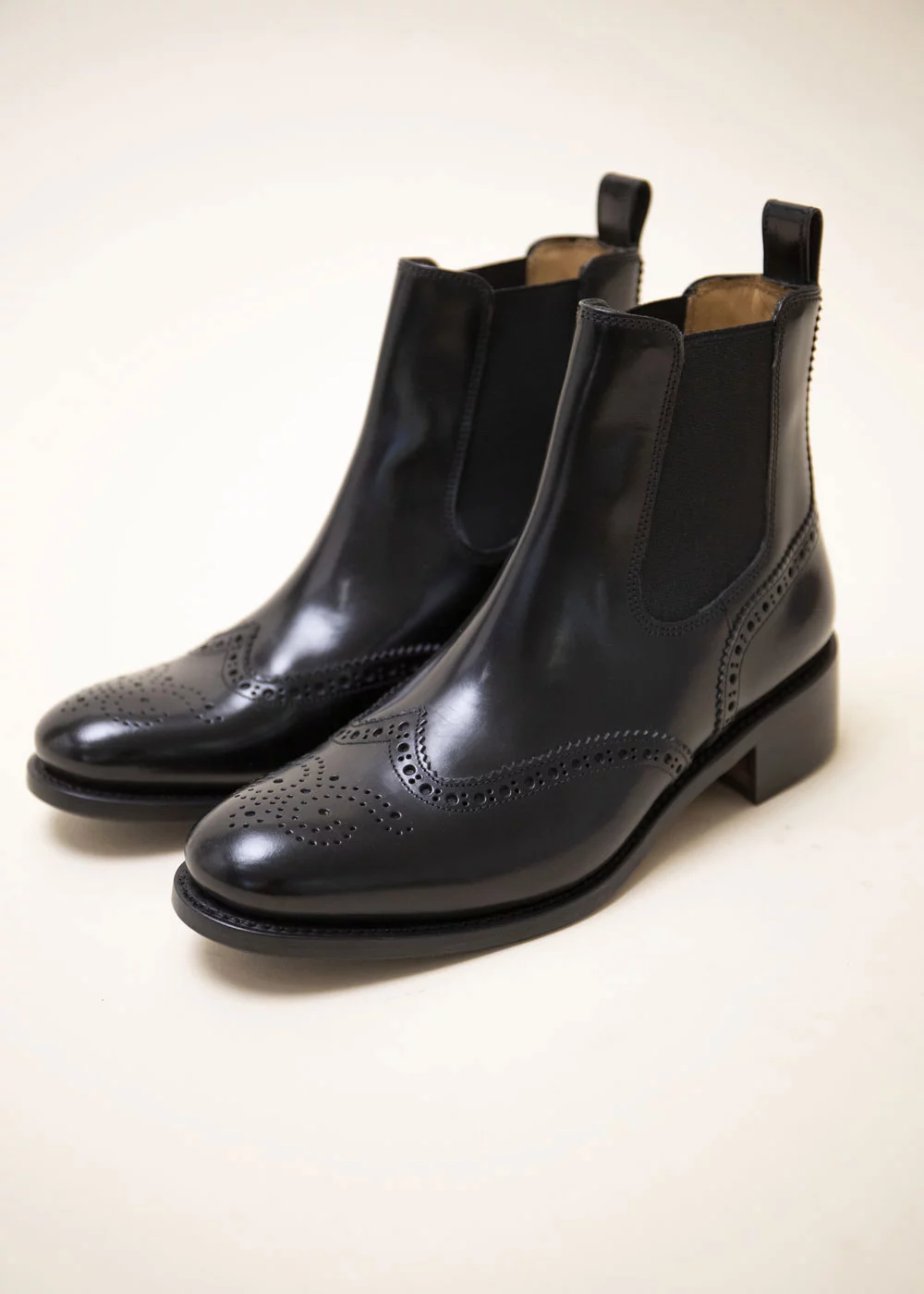 H WING TIP CHELSEA SPAZZOLATO NOIR