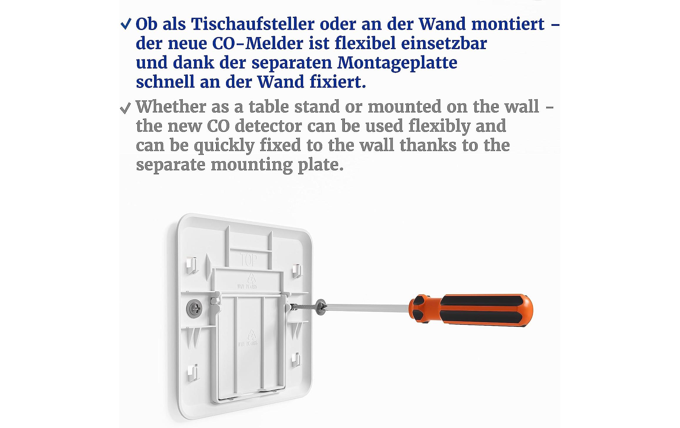 CO-Warnmelder KONEXXT CO One 85dB, IP42, elektrochemischFlexibler, zuverlässiger und langlebiger Kohlenmonoxidmelder
