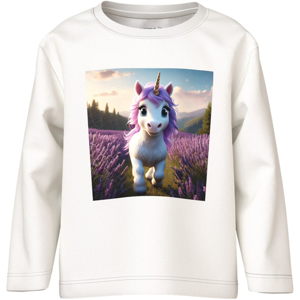 Køb Name It Cloud Dancer Lavender Unicorn Nmfvotea Ls Nreg Top