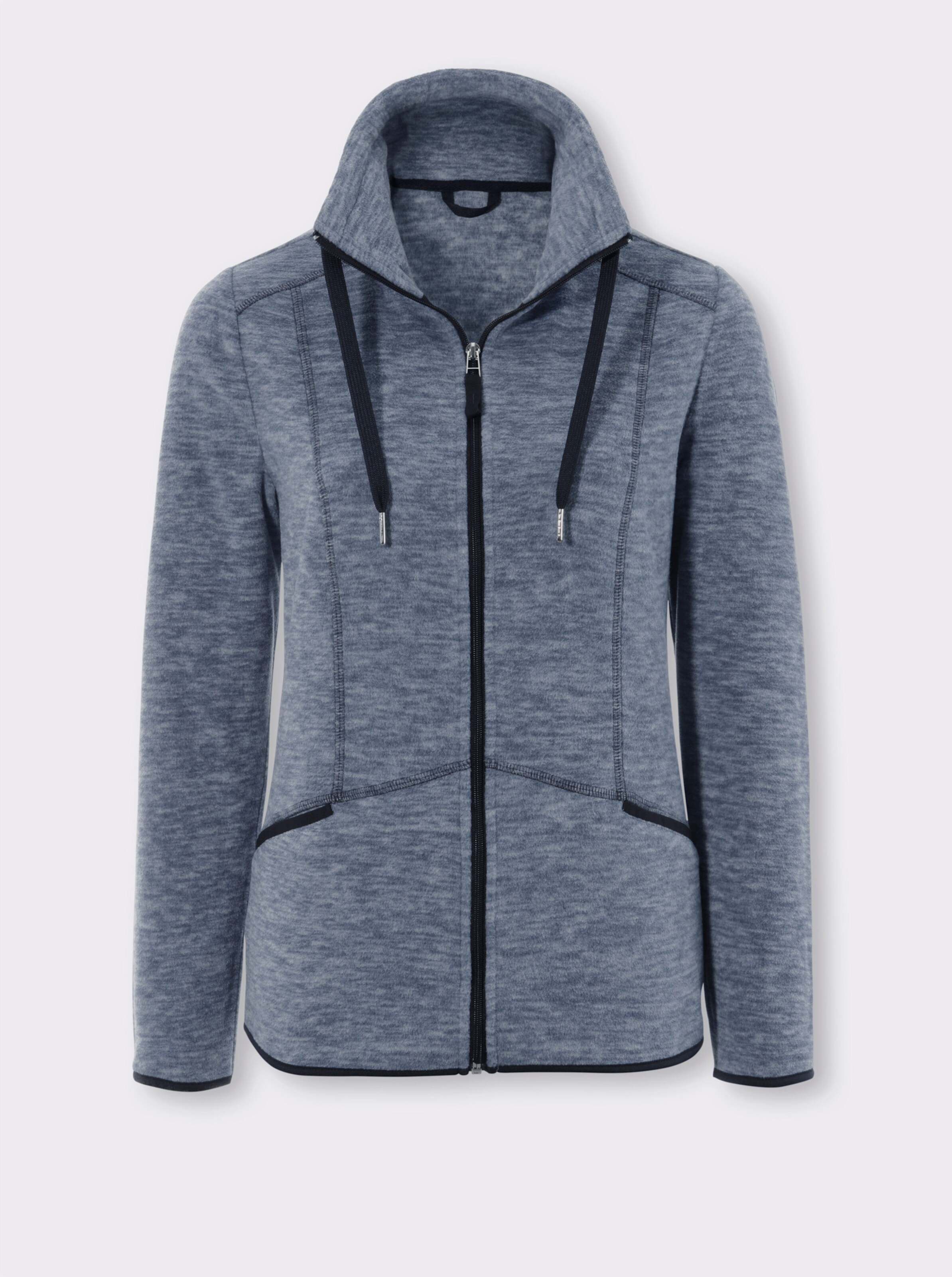 Fleecejacke mit Stehkragen, weiteregulierbar