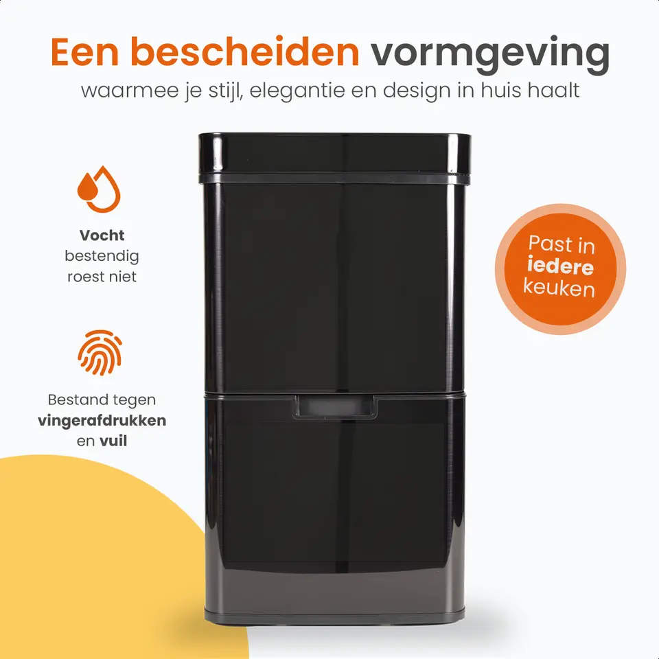 Goliving Automatische Sensor Prullenbak 64 Liter – Afvalemmer keuken - Afvalbak