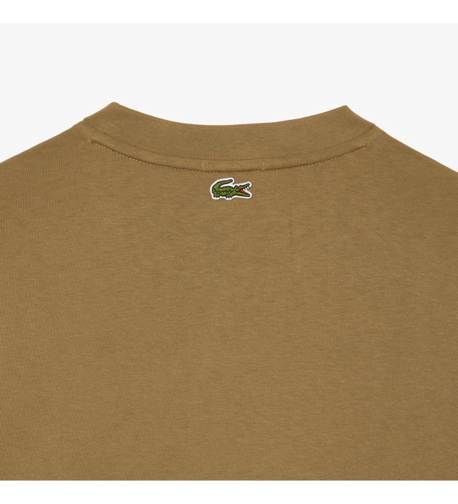 Camiseta Lacoste com logo marrom