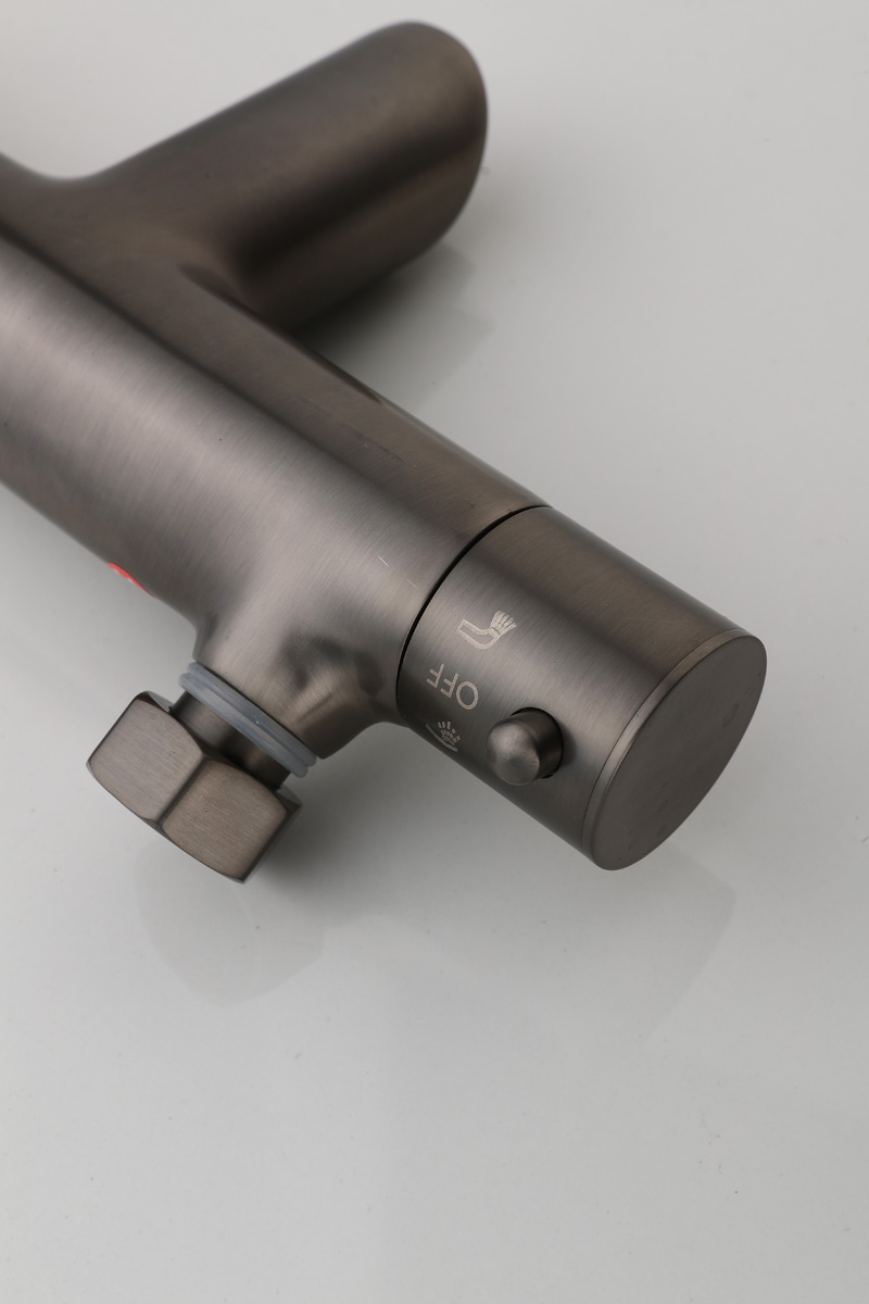 Saniclear Iron thermostatische opbouw badkraan met handdouche verouderd ijzer - gunmetal