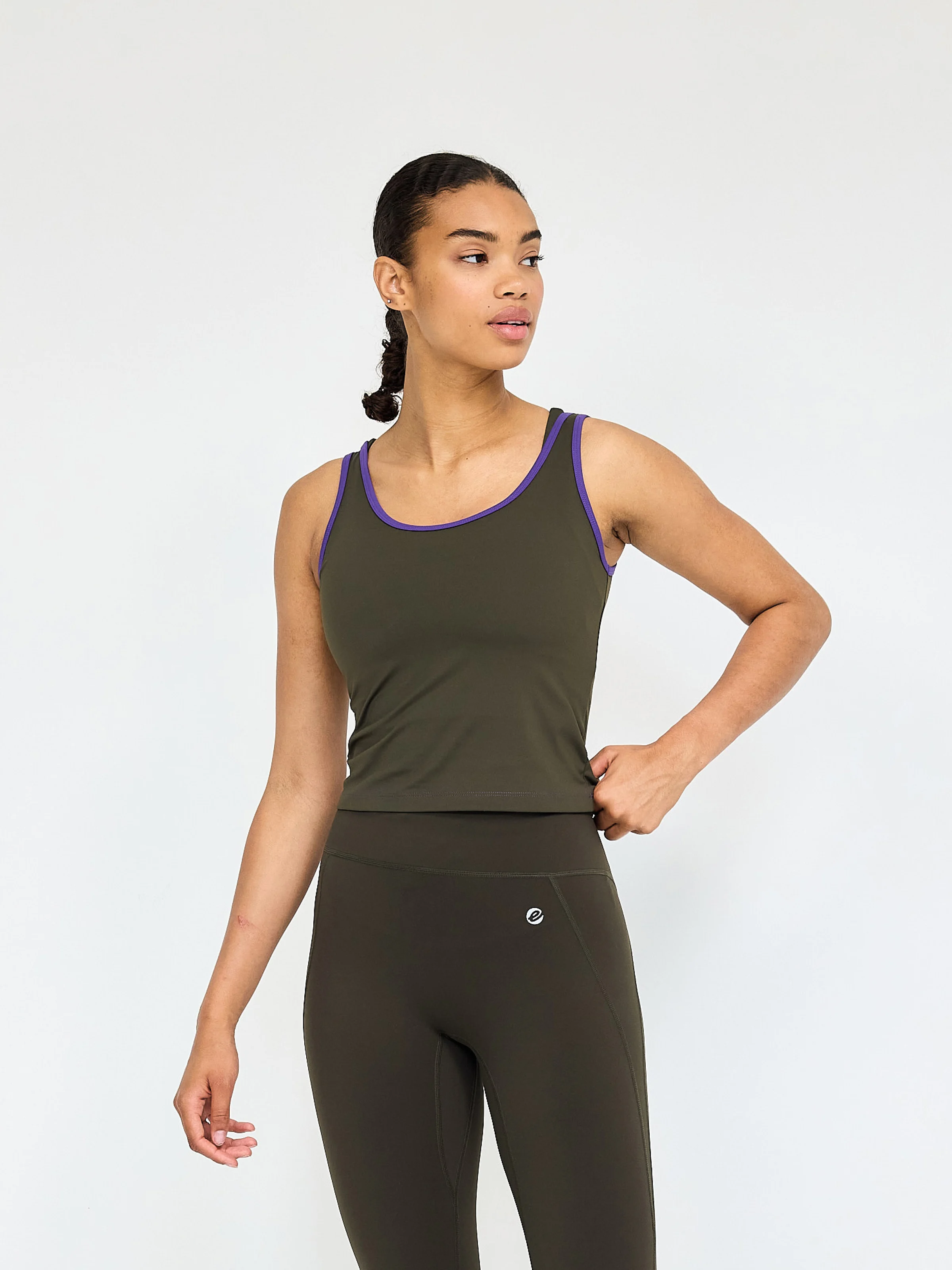 Eyda Sille Crop Top Dark Olive