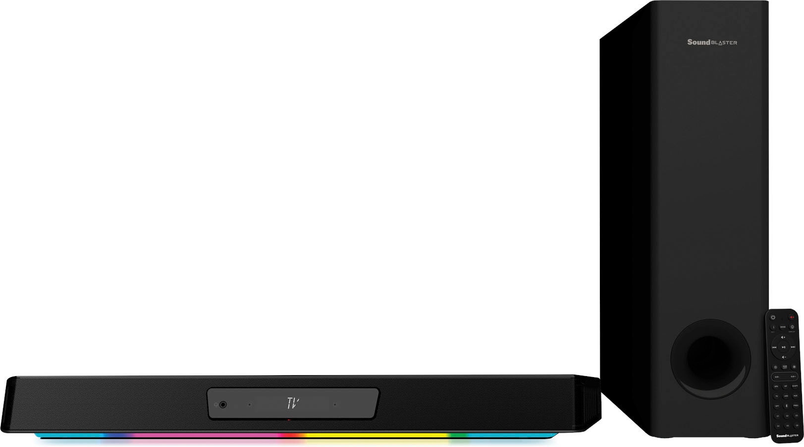 Creative Soundbar »Sound Blaster Katana V2X« 2.1 (A2DP Bluetooth | AVRCP Bluetooth | Bluetooth App-Steuerung | Bass- und Lautstärkeregelung | Beleuchtungseffekte | Equalizer | Steuerung per TV Fernbedienung | USB-Wiedergabe 90 W) Bluetooth