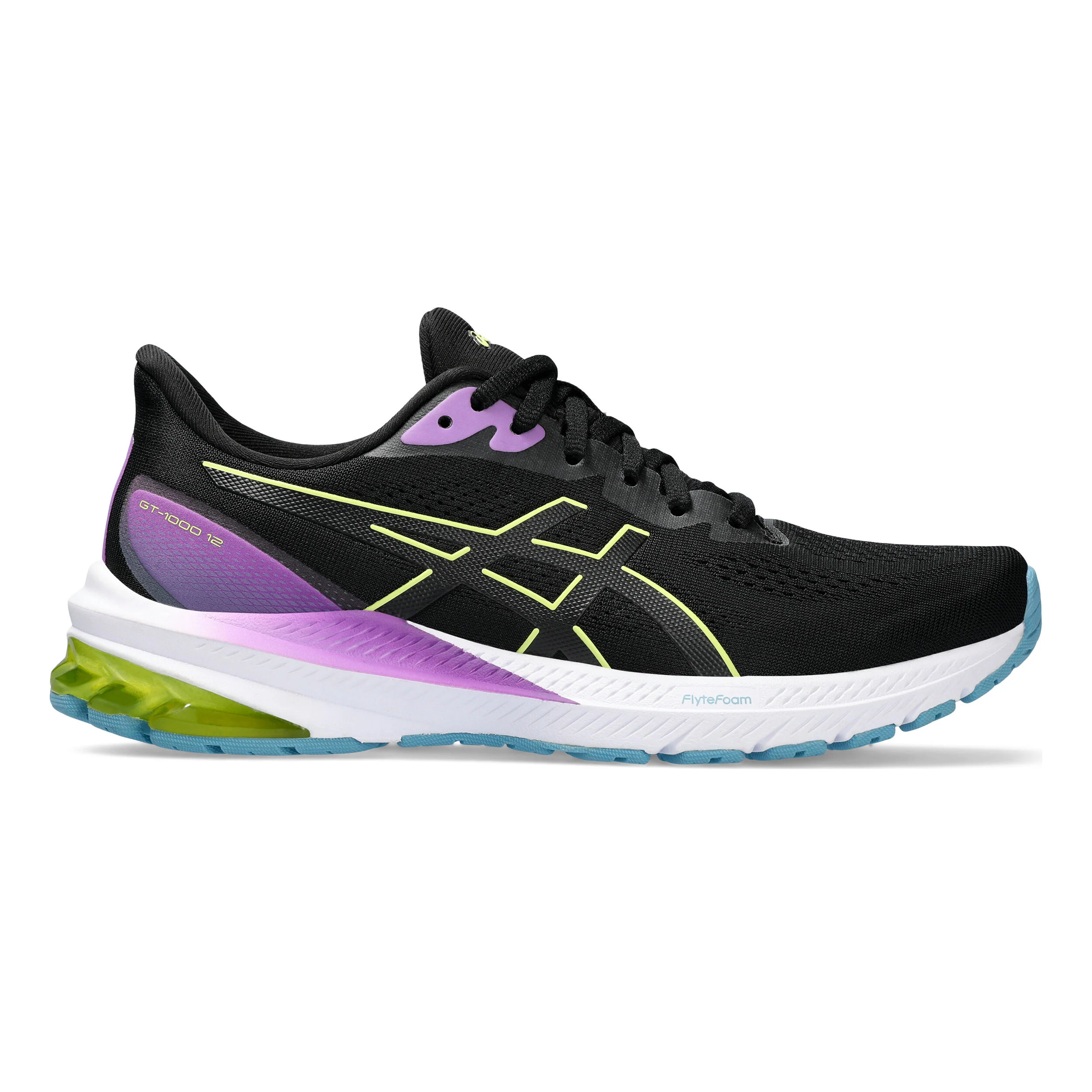 ASICS GT-1000 12 Chaussure De Running Avec Stabilisateurs Femmes - Noir , Jaunes Fluo