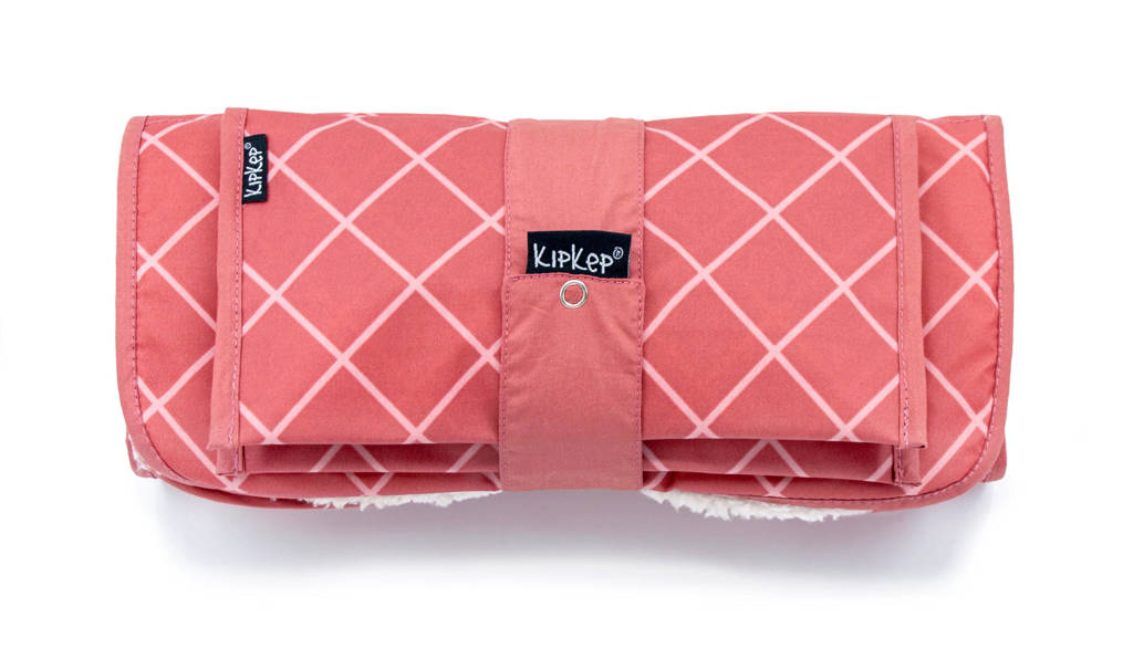 Napper combi: verschoonmatje met teddy + luieretui dusty clay