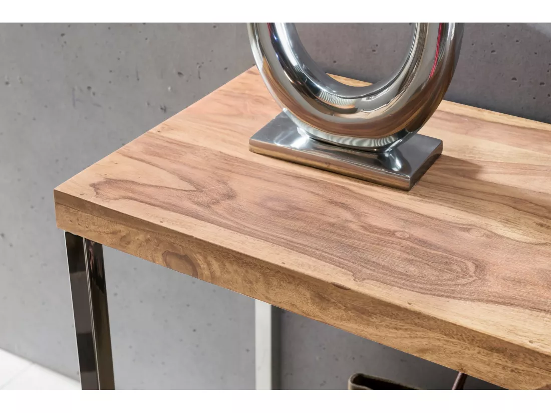 Table console Bois Massif 120x77x45cm Table de couloir Table de bureau