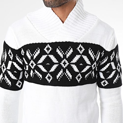 Pull Col Amplified Blanc Noir