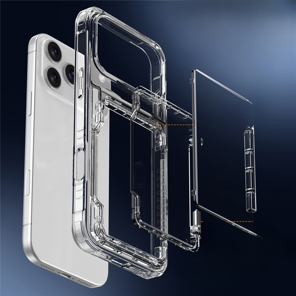 iPhone 17 Pro Max Gummi Case Schutzhülle Air Cushion Fallschutz mit Kartenfach   Kickstand - Transparent