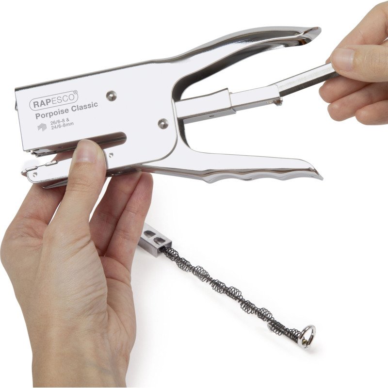 Agrafeuse pince Rapesco Porpoise - agrafes 24/6, 24/8, 26/6 ou 26/8 - capacité 45 feuilles