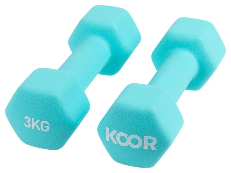 KOOR Kurzhantel-Set 3 kg, Blau Ideal für das Training zu Hause