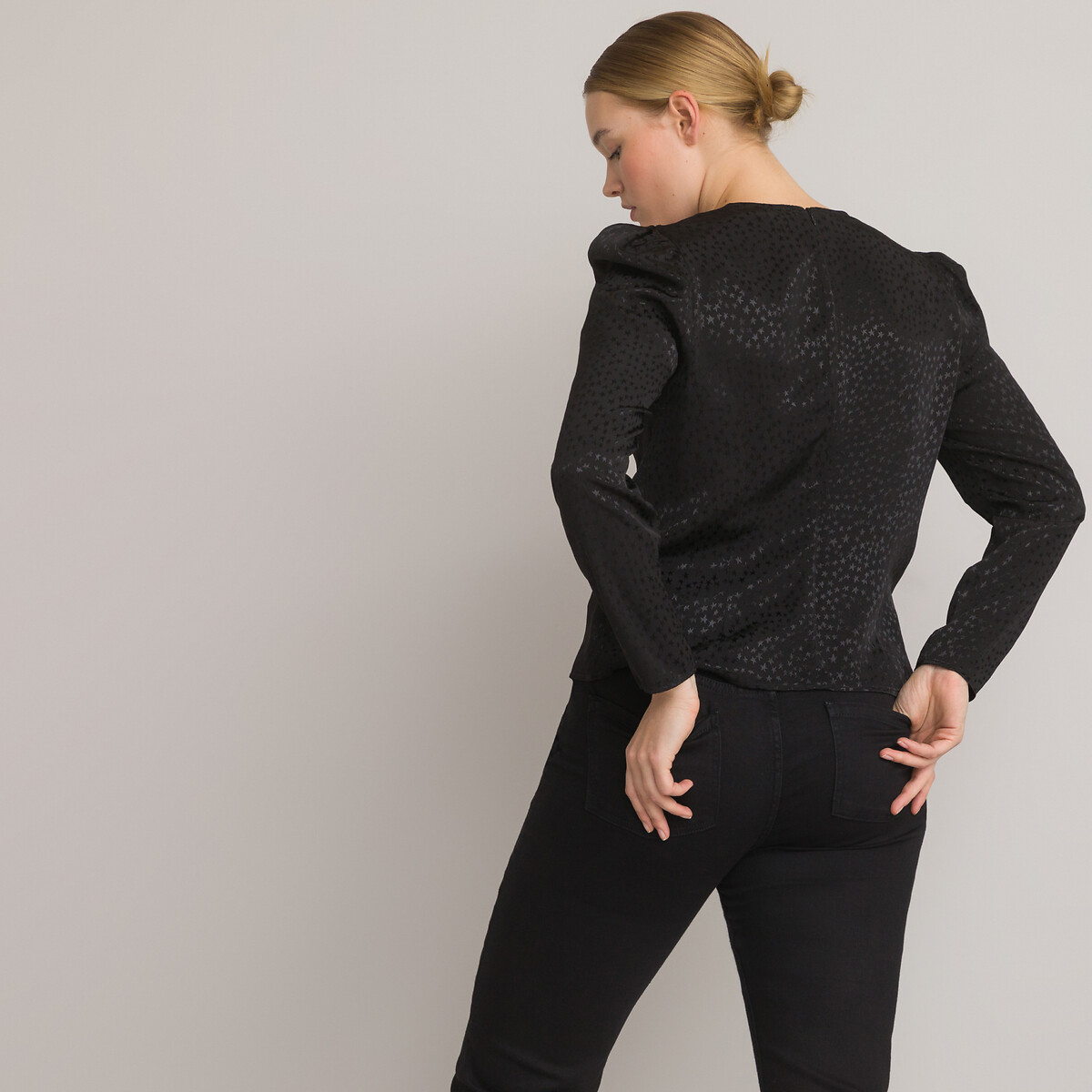 COLEÇÕES LA REDOUTE<br>Camisa com decote profundo e mangas compridas