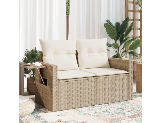LES TENDANCES - Salon extérieur Salon de jardin-beige-2 places-124x62x69-444058