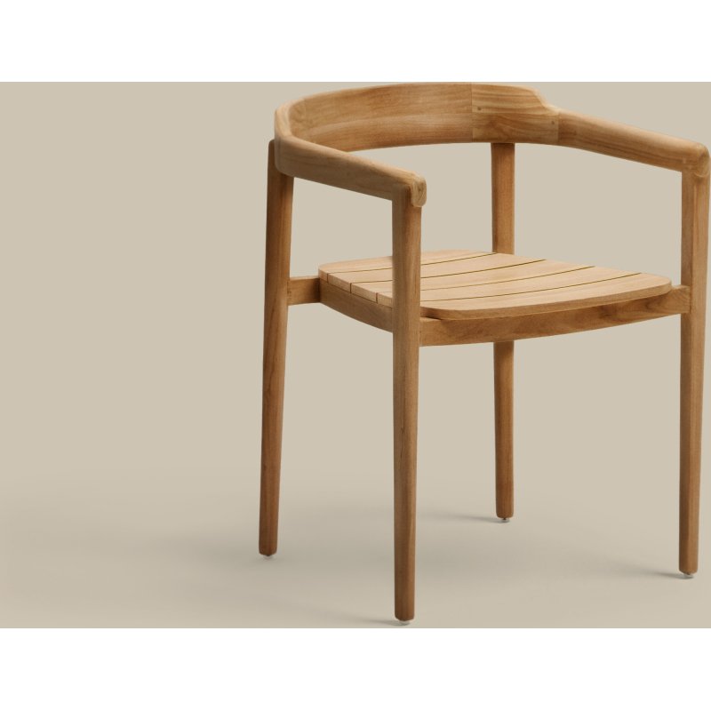 Chaise empilable Icaro en bois de teck, finition naturelle