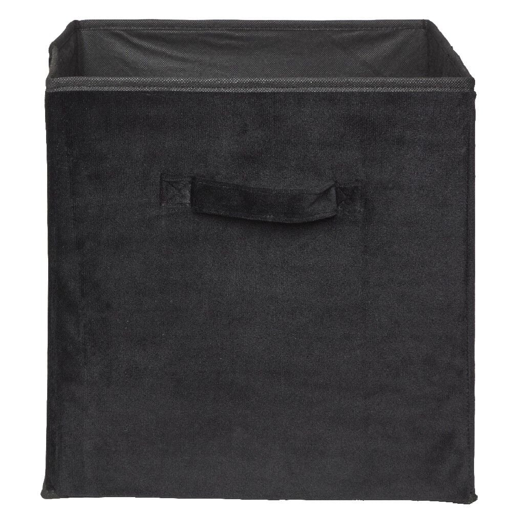 Panière Box Cube effet velours 31x29x31cm noir