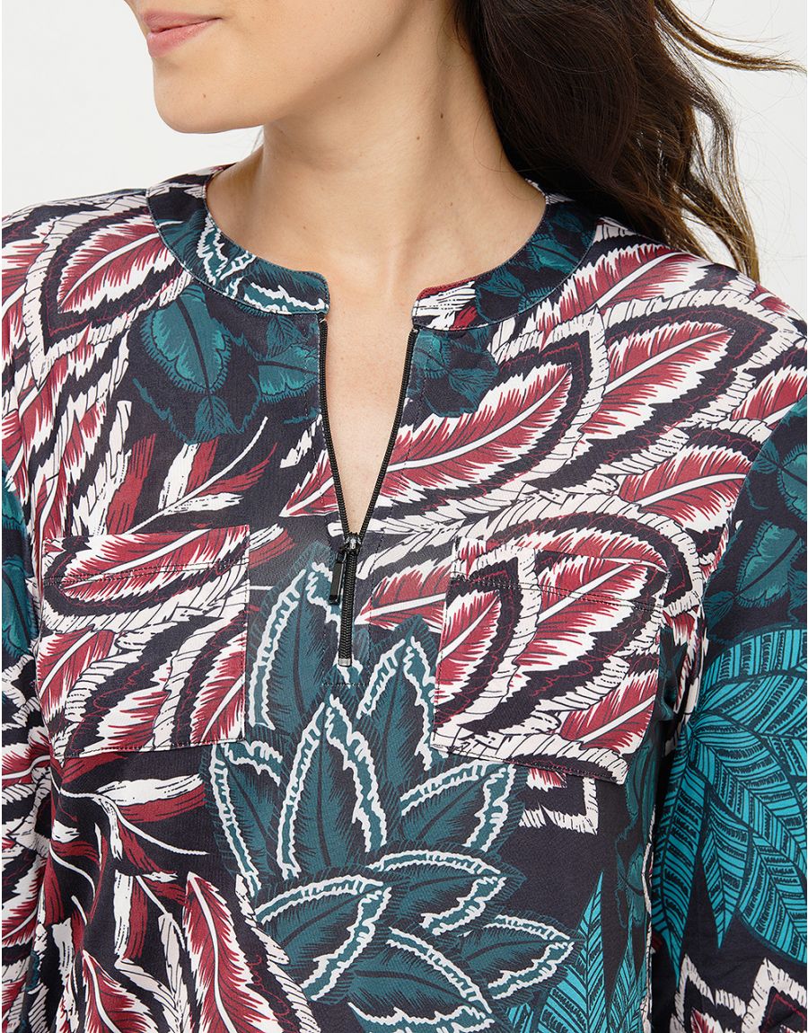 Blouse imprimée bleu