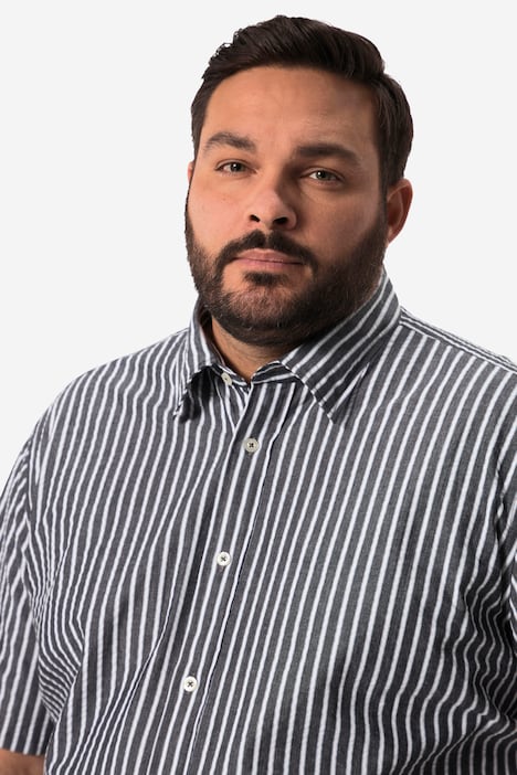 Men+ Hemd, Bauchfit, Halbarm, Kentkragen, Seersucker, bis 8 XL